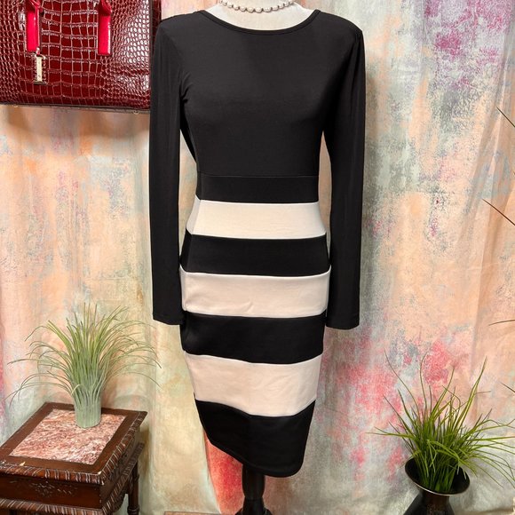 πTrixxi Bodycon Dress with Great Deep Waterfall Optic Neckline Backside! - Picture 2 of 14